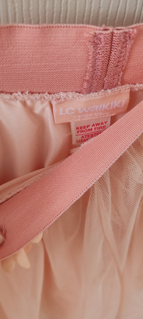 Kız Çocuk Pembe Dantel Detaylı Etek - Görsel 3