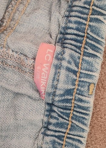 Kız Çocuk Mavi Kot Düğmeli Şort - Görsel 4