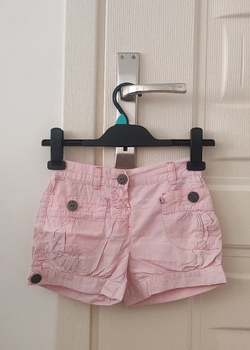 Düğmeli Pembe Kız Şort - Görsel 2