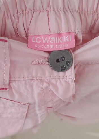 Düğmeli Pembe Kız Şort - Görsel 3