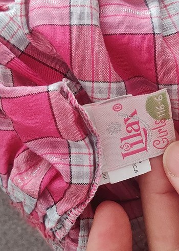 Pembe Kareli Fırfırlı Kız Çocuk Etek - Görsel 3