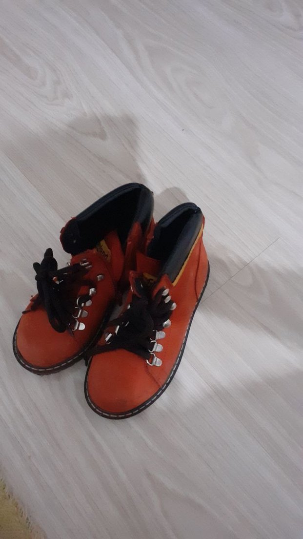 Kemer Detaylı Kırmızı kız çocuk Bot - Görsel 2