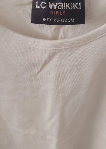 Kız Çocuk Beyaz Kısa Kollu Tişört - Görsel 3