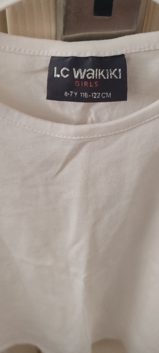 Kız Çocuk Beyaz Kısa Kollu Tişört - Görsel 3