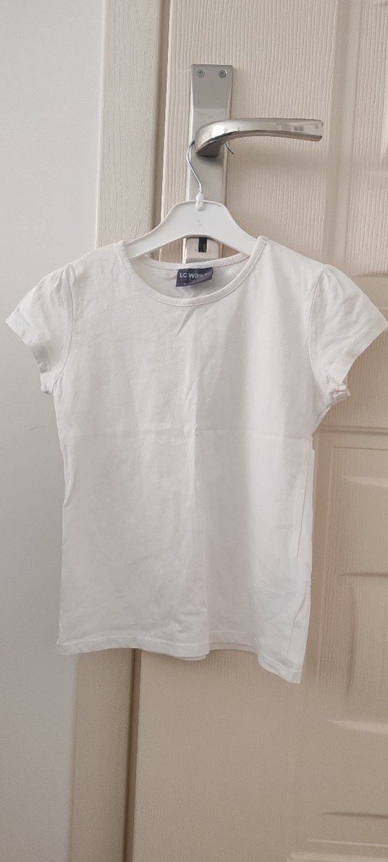 Kız Çocuk Beyaz Kısa Kollu Tişört - Görsel 2