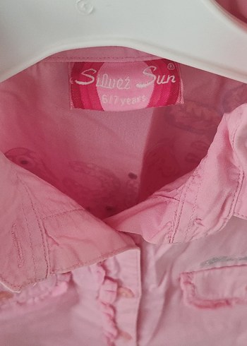 Pembe Kısa Kollu Düğmeli Mini Gömlek - Görsel 4