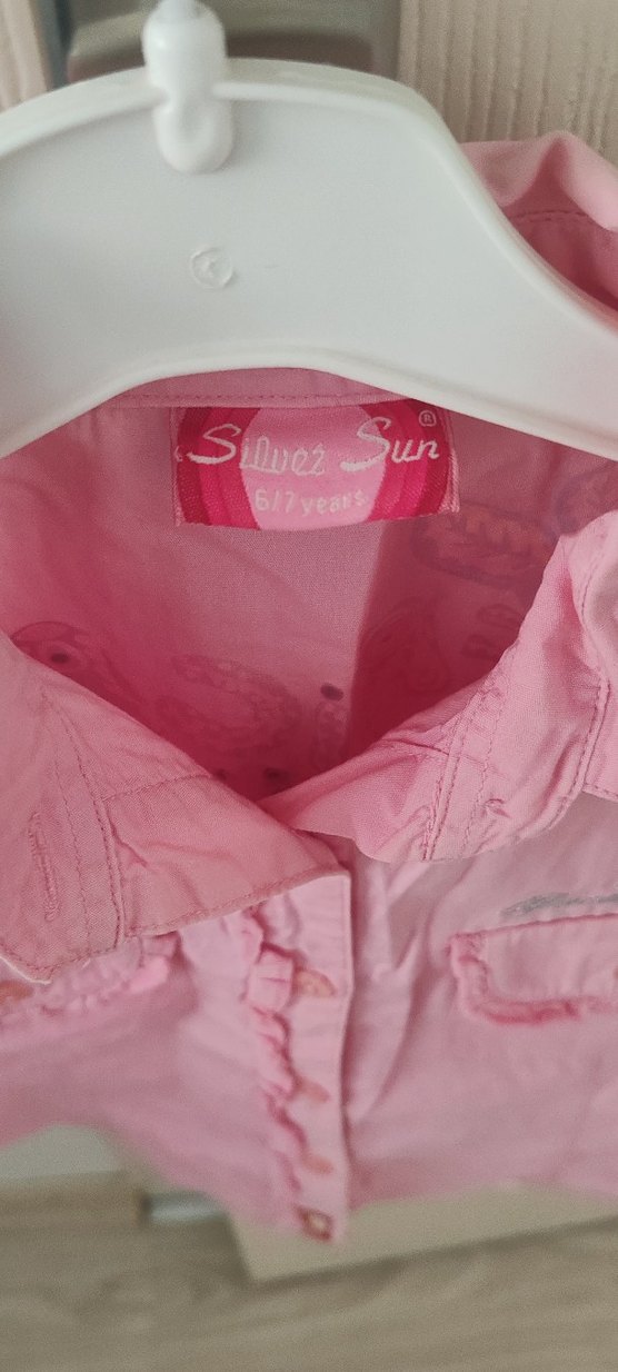 Pembe Kısa Kollu Düğmeli Mini Gömlek - Görsel 4