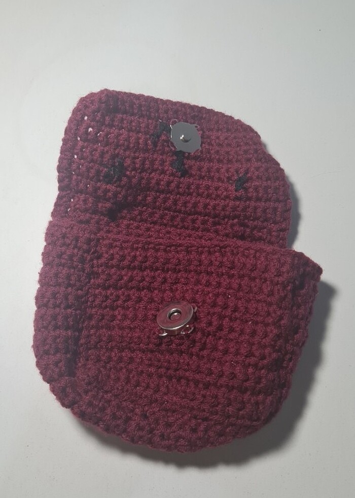 Kedi figürlü örme cüzdan  - Görsel 2