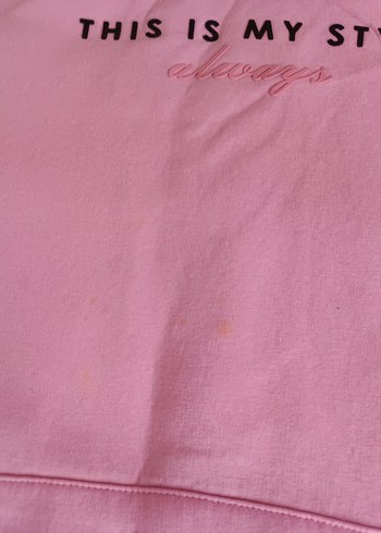 Pembe Kapüşonlu Oversize Sweatshirt - Görsel 3