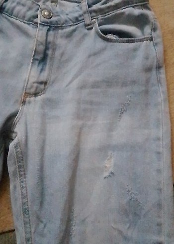 27 Beden Kadın Mavi Denim Loose Fit Midi Jean
