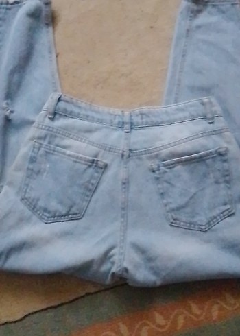 27 Beden mavi Renk Kadın Mavi Denim Loose Fit Midi Jean