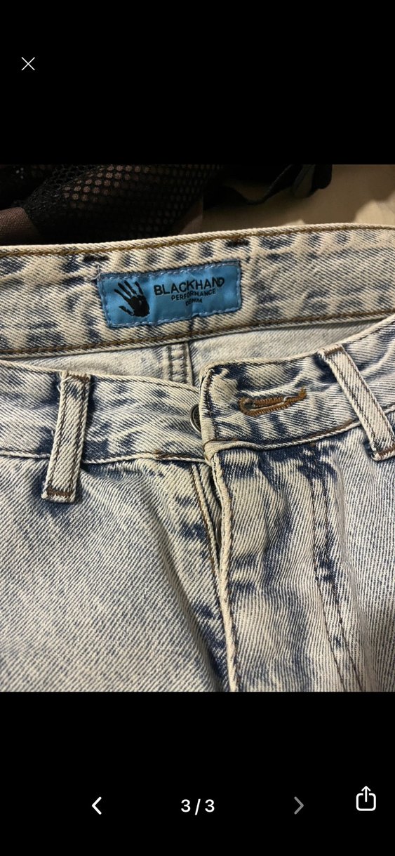 Buz mavisi Düğmeli straight fit  Jean - Görsel 3