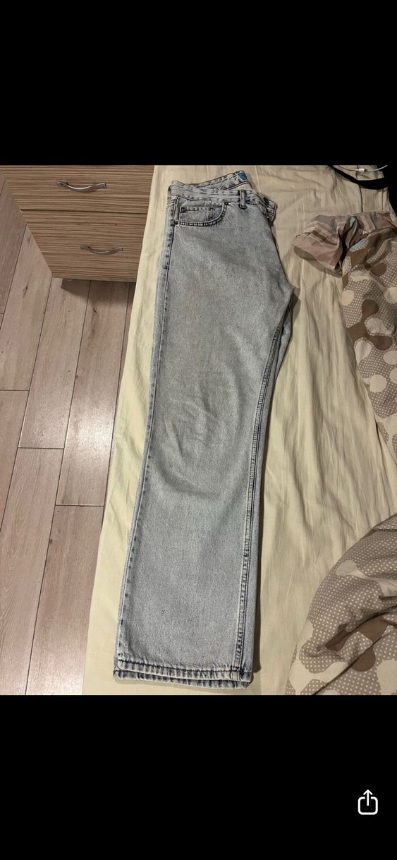 Buz mavisi Düğmeli straight fit  Jean - Görsel 2