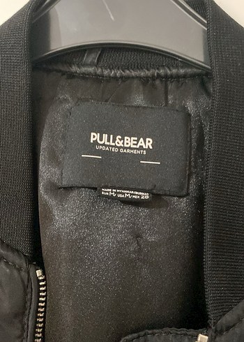 Siyah Düğmeli Kadın Bomber Ceket Pull&bear orijinal hatasız - Görsel 2