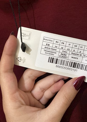 Bordo Düğmeli Uzun Kollu Kadın Bluz - Görsel 3