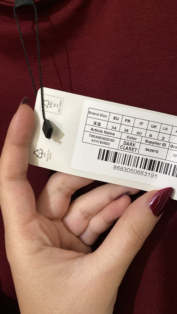 Bordo Düğmeli Uzun Kollu Kadın Bluz - Görsel 3