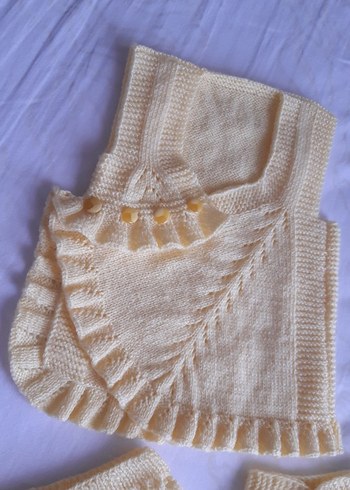 Kız Çocuk Sarı Örgü Takım - Görsel 7