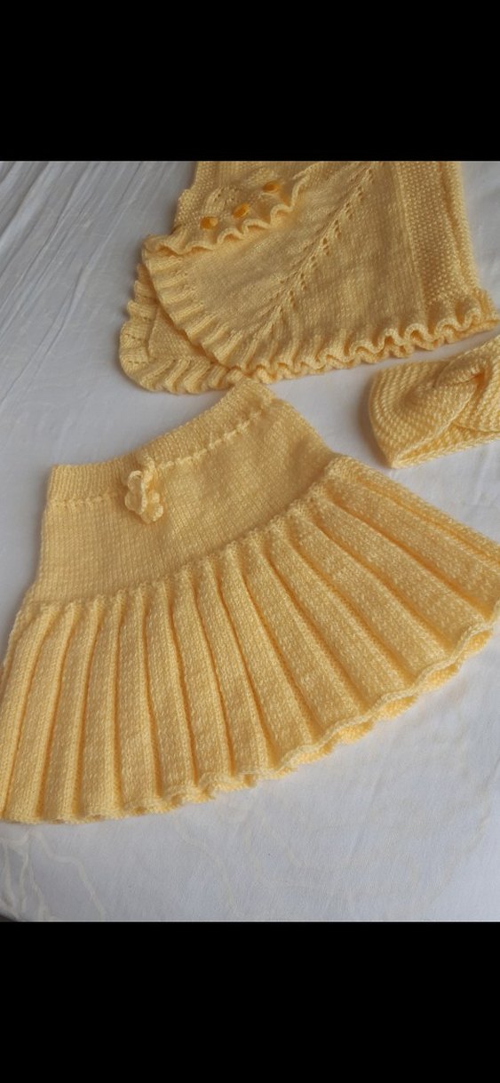 Kız Çocuk Sarı Örgü Takım - Görsel 5