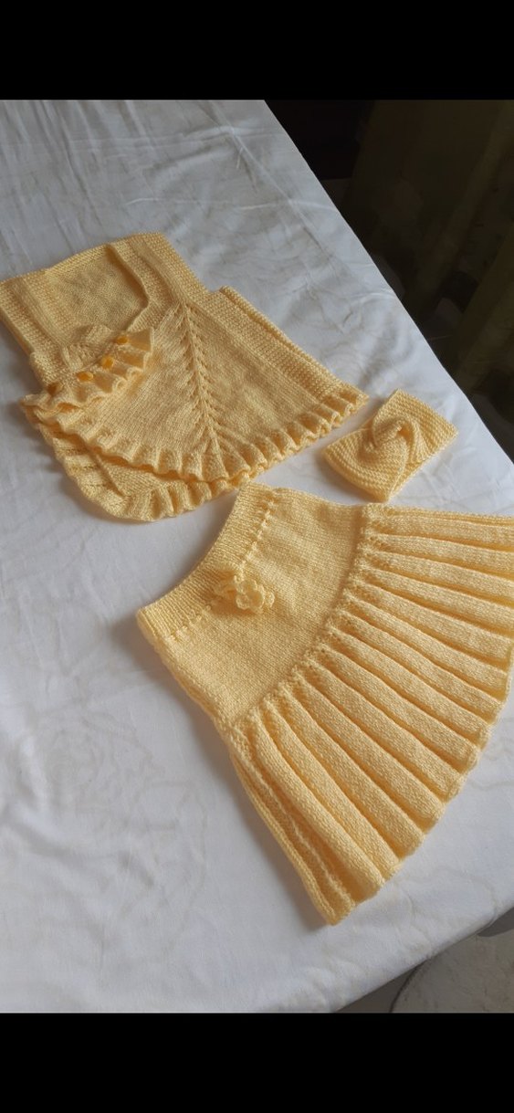 Kız Çocuk Sarı Örgü Takım - Görsel 4