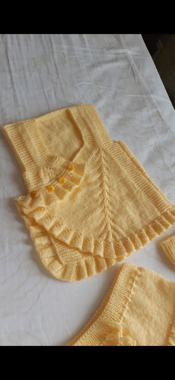 Kız Çocuk Sarı Örgü Takım - Görsel 2