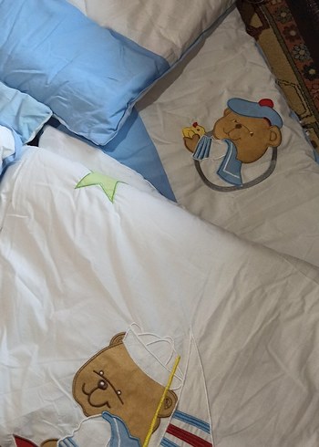 Mavi Nakışlı Çocuk Uyku Seti - Görsel 8