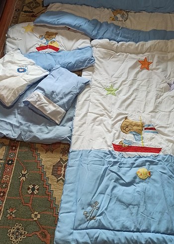 Mavi Nakışlı Çocuk Uyku Seti - Görsel 9