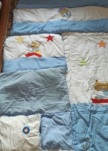 Mavi Nakışlı Çocuk Uyku Seti - Görsel 2
