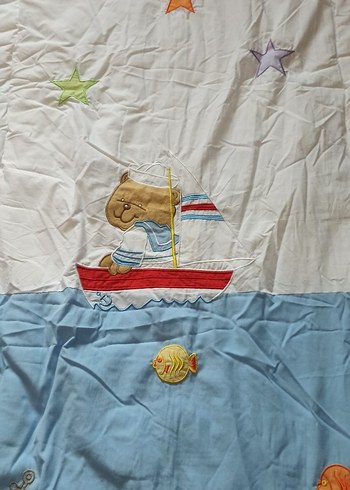 Mavi Nakışlı Çocuk Uyku Seti - Görsel 4