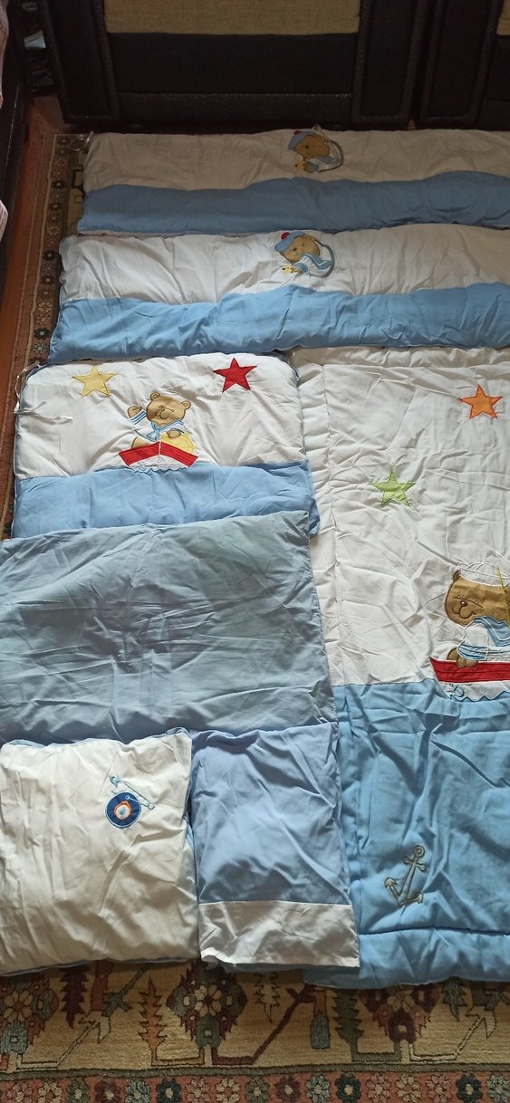 Mavi Nakışlı Çocuk Uyku Seti - Görsel 2