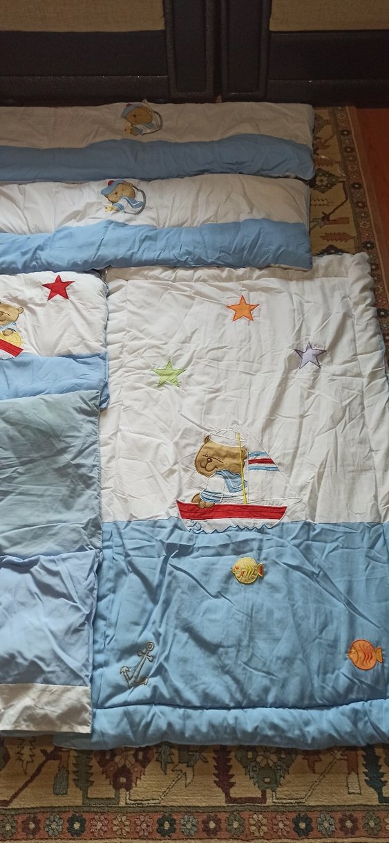 Mavi Nakışlı Çocuk Uyku Seti - Görsel 3