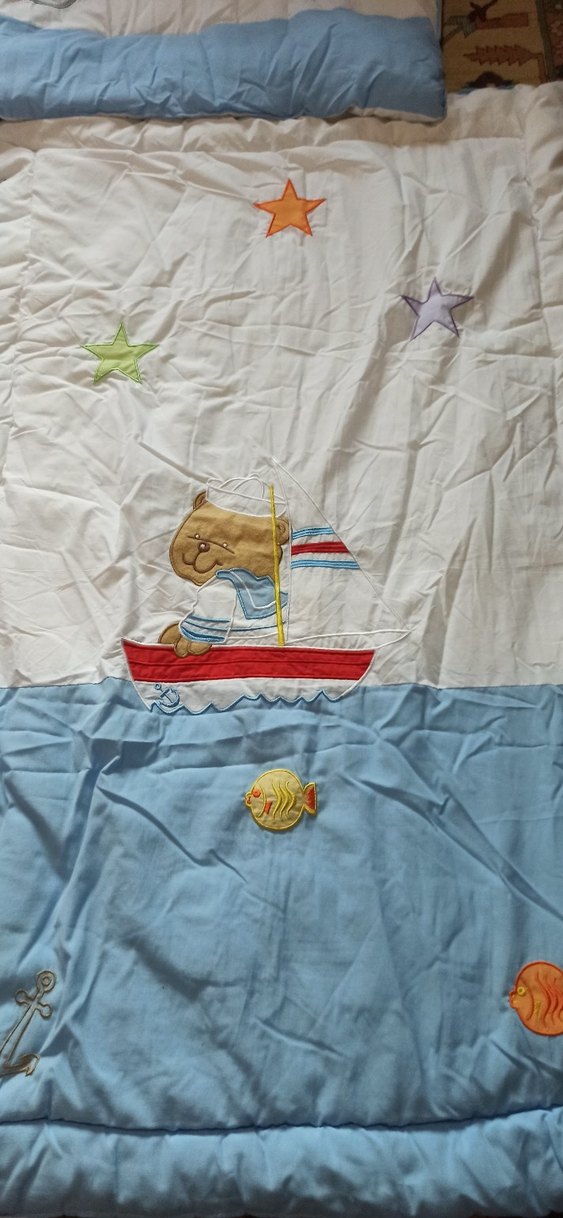 Mavi Nakışlı Çocuk Uyku Seti - Görsel 4