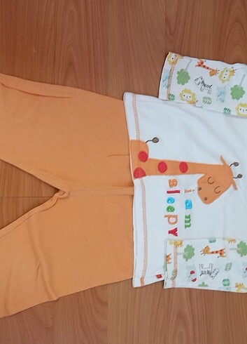 24-36 Ay Beden turuncu Renk Kız pijama takımı 