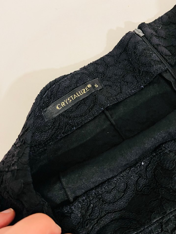 Dantel Detaylı Siyah Midi Kalem Etek - Görsel 3