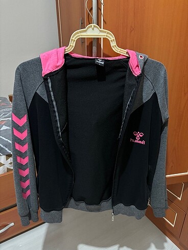 l Beden gri Renk Orijinal marka kapüşonlu fermuarlı sweatshirt hırka