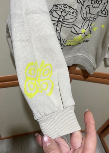 #ZARA MARKA Bej Erkek Çocuk Baskılı Sweatshirt - Görsel 3