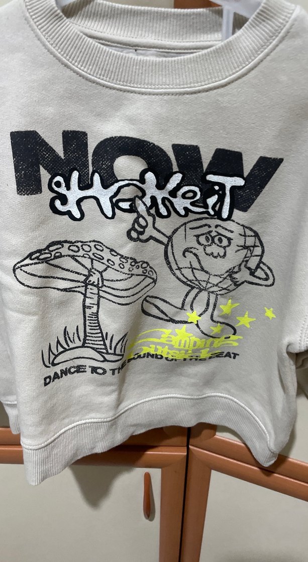 #ZARA MARKA Bej Erkek Çocuk Baskılı Sweatshirt - Görsel 2