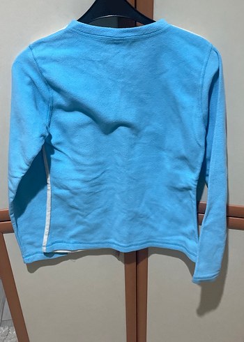 Mavi Uzun Kollu Kız polar Tişört - Görsel 6