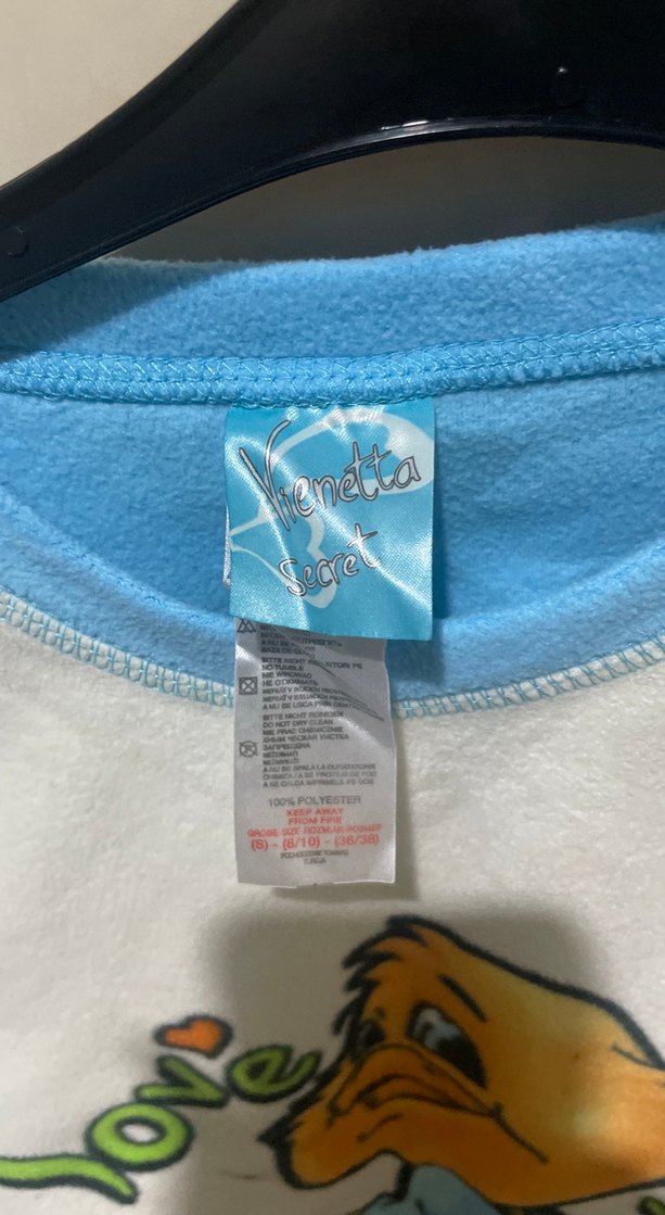 Mavi Uzun Kollu Kız polar Tişört - Görsel 5