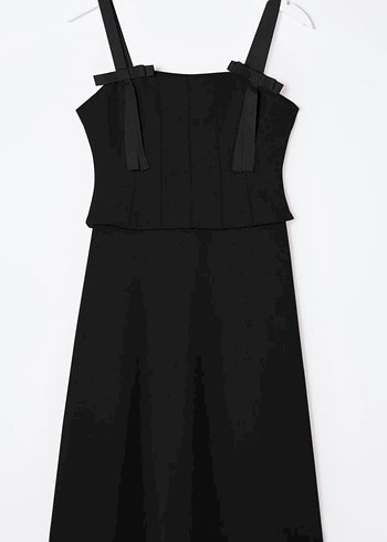 Trendyol & Milla Siyah Straplez Midi Gotik Elbise
