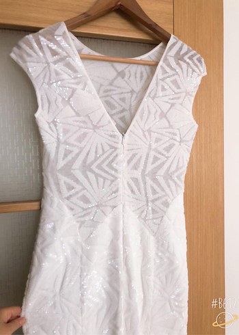 Bohem Yüksek Yakalı Uzun Kuyruklu Beyaz Gelinlik - Görsel 6