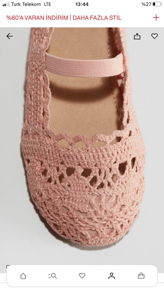 H&M Pudra Dantel Kız Babet Ayakkabı - Görsel 3