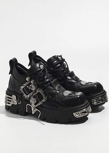 Killstar Gotik Siyah Bagcikli Sneaker Bot