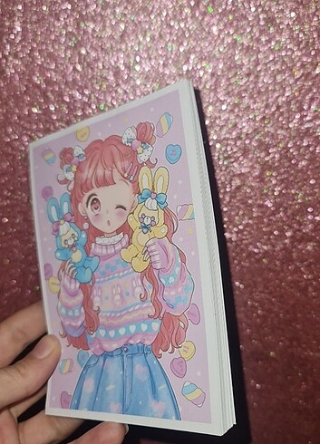  Beden kawaii A6 boyutunda notepad 50 sayfa