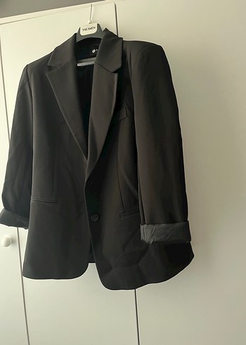 Siyah Düğmeli Kadın Blazer Ceket