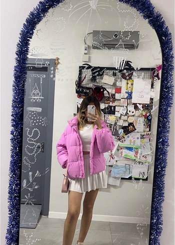 Pull and Bear Canli Pembe Sisme Mont Pull Bear