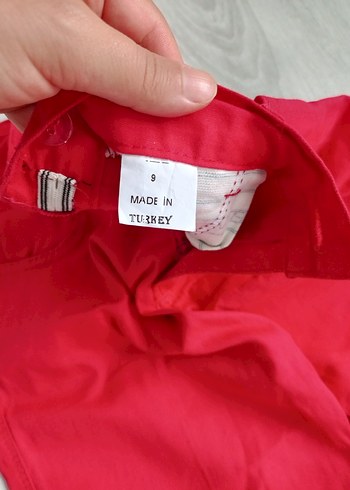 9 Yaş Beden kırmızı Renk Kırmızı Keten çocuk Pantolon