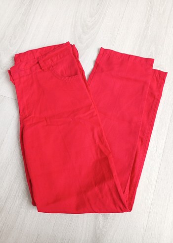 Kırmızı Keten çocuk Pantolon
