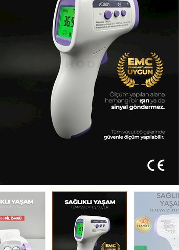 Temassız Dijital Ateş Ölçer Hızlı Ölçüm - Görsel 4