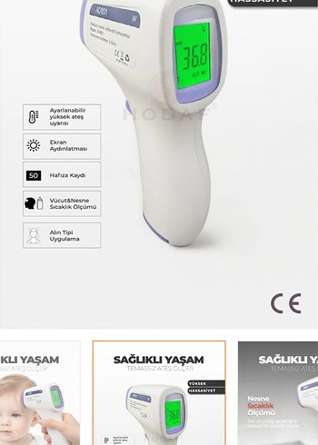 Temassız Dijital Ateş Ölçer Hızlı Ölçüm - Görsel 5