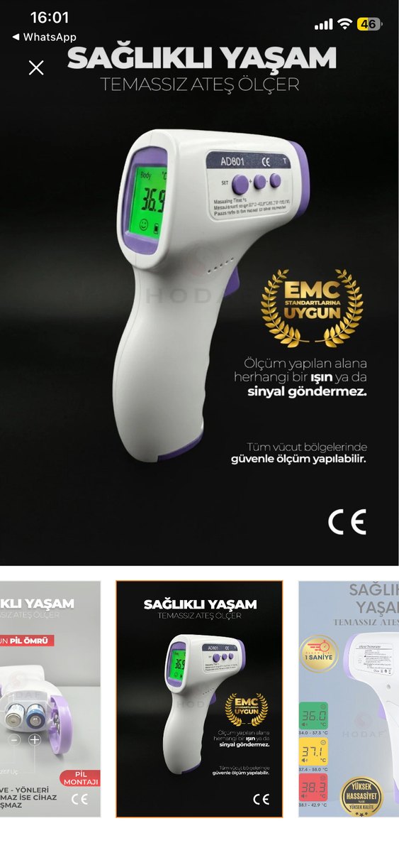 Temassız Dijital Ateş Ölçer Hızlı Ölçüm - Görsel 4